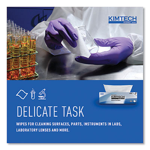 Kimtech Kimwipes Delicate Task Wipers, 2-Ply, 14.7 x 16.6, Unscented, White, 92/Box, 15 Boxes/Carton (34721)