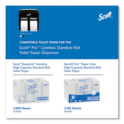 Scott Pro High Capacity Coreless SRB Tissue Dispenser, 11.25 x 6.31 x 12.75, Black (44518)