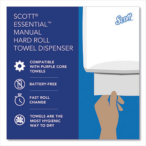Scott Essential Manual Hard Roll Towel Dispenser, 13.06 x 11 x 16.94, White (46254)