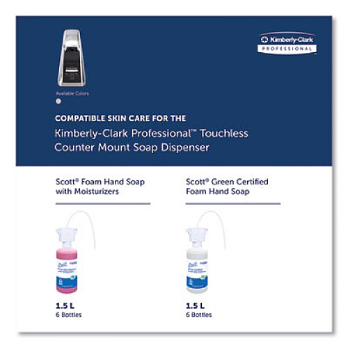 Kimberly-Clark Professional* Touchless Counter Mount Skin Care Dispenser, 1.5 L, 2.12 x 4.25 x 5.56, Chrome (47604)
