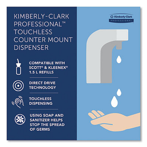 Kimberly-Clark Professional* Touchless Counter Mount Skin Care Dispenser, 1.5 L, 2.12 x 4.25 x 5.56, Chrome (47604)
