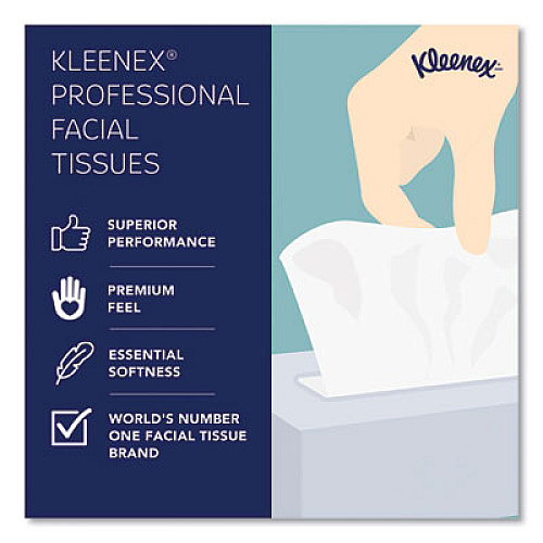 Kleenex Professional Facial Tissue, Pop-Up Box, 2-Ply, 90 Sheets/Box, 6 Boxes/Pack (21271)