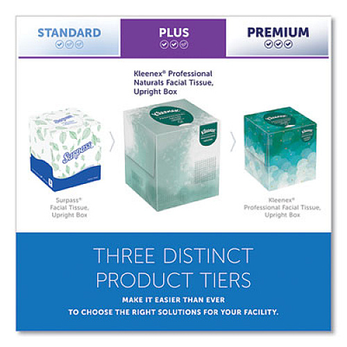 Kleenex Naturals Facial Tissue for Business, BOUTIQUE POP-UP Box, 2-Ply, White, 90 Sheets/Box, 36 Boxes/Carton (21272)
