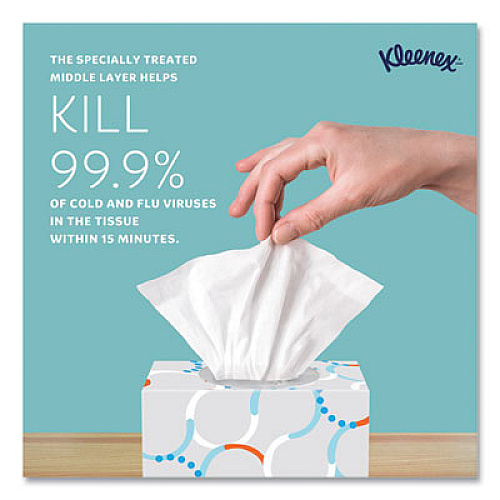Kleenex Boutique Anti-Viral Facial Tissue, Pop-Up Box, 3-Ply, White, 55 Sheets/Box, 3 Boxes/Pack (21286)