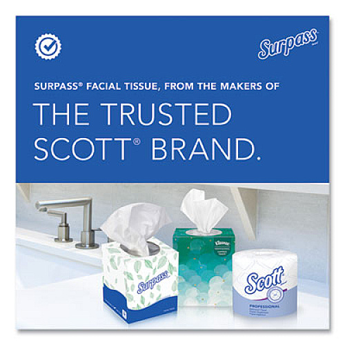 Surpass Facial Tissue for Business, Pop-Up Box, 2-Ply, White, 90 Sheets/Box, 36 Boxes/Carton (21320)