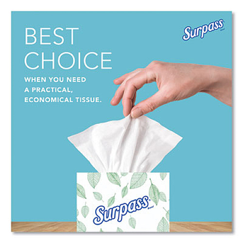 Surpass Facial Tissue for Business, Pop-Up Box, 2-Ply, White, 90 Sheets/Box, 36 Boxes/Carton (21320)