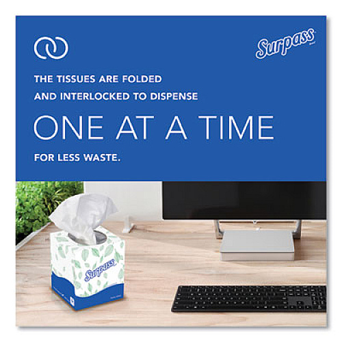 Surpass Facial Tissue for Business, Pop-Up Box, 2-Ply, White, 90 Sheets/Box, 36 Boxes/Carton (21320)