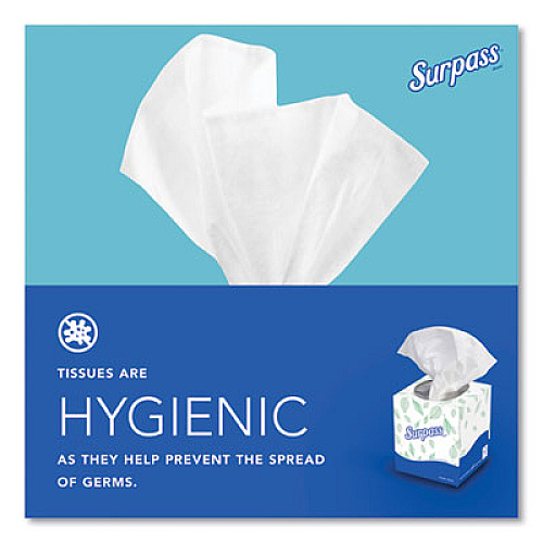 Surpass Facial Tissue for Business, Pop-Up Box, 2-Ply, White, 90 Sheets/Box, 36 Boxes/Carton (21320)