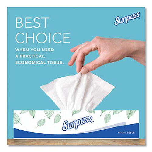Surpass Facial Tissue for Business, 2-Ply, White, 125 Sheets/Box, 60 Boxes/Carton (21390)