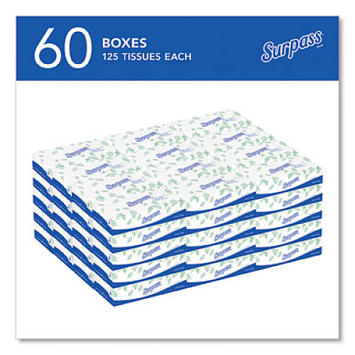 Surpass Facial Tissue for Business, 2-Ply, White, 125 Sheets/Box, 60 Boxes/Carton (21390)