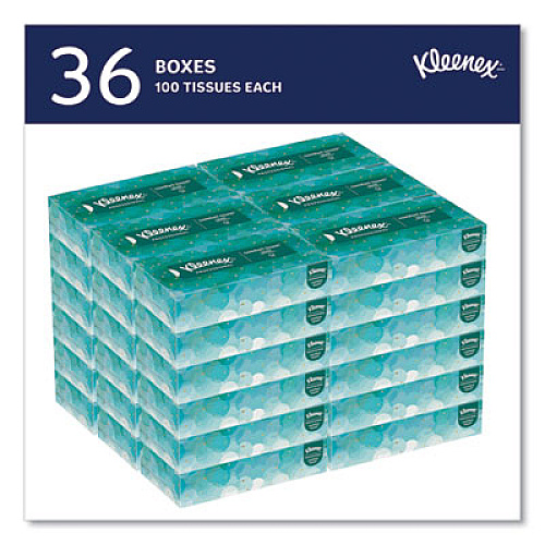 Kleenex White Facial Tissue for Business, Pop-Up Box, 2-Ply, 90 Sheets/Box, 36 Boxes/Carton (21400)