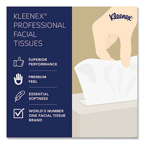 Kleenex White Facial Tissue for Business, Pop-Up Box, 2-Ply, 125 Sheets/Box, 48 Boxes/Carton (21606CT)