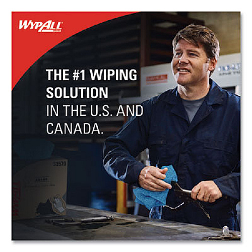 WypAll Power Clean Oil, Grease and Ink Cloths, BRAG Box, 12.1 x 16.8, Blue, 180/Box (33352)