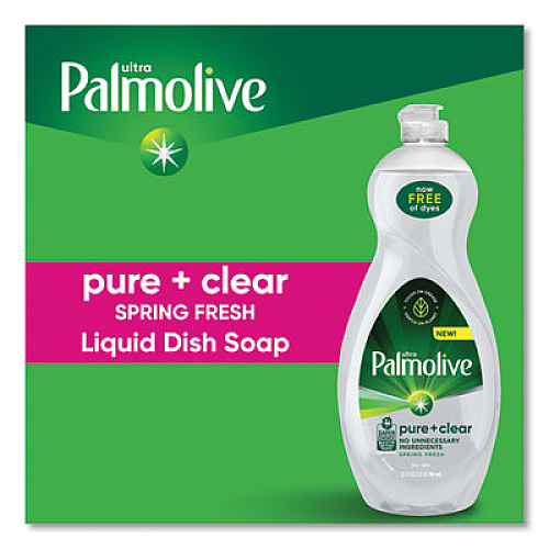 Palmolive Pure + Clear Dishwashing Liquid, Spring Fresh, 32.5 oz Bottle, 9/Carton (US04272CT)