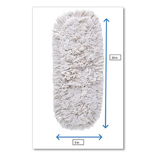 Rubbermaid Commercial Kut-A-Way Dust Mop Head, Cotton, 24", White, 12/Carton (FGK15300WH00)