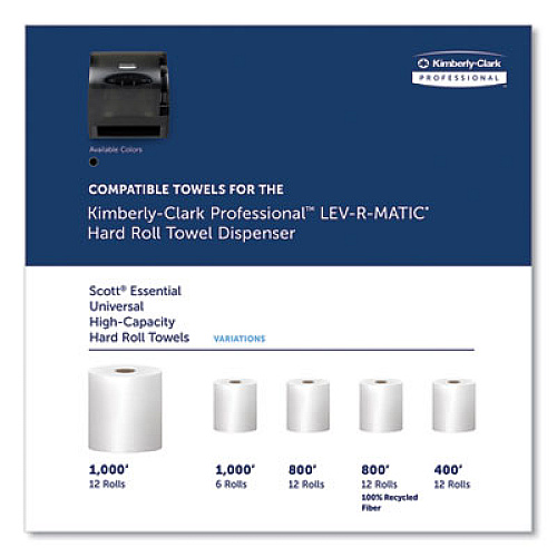 Kimberly-Clark Professional* Lev-R-Matic Roll Towel Dispenser, 13.75 x 9.25 x 11.75, Smoke (09765)