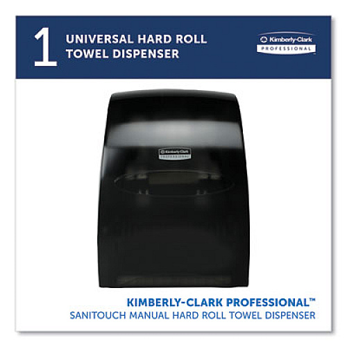 Kimberly-Clark Professional* Sanitouch Hard Roll Towel Dispenser, For 1.5" Core, 12.63 x 10.2 x 16.13, Smoke (09990)