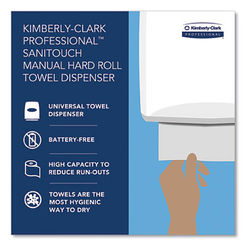 Kimberly-Clark Professional* Sanitouch Hard Roll Towel Dispenser, For 1.5" Core, 12.63 x 10.2 x 16.13, Smoke (09990)