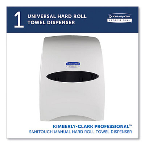 Kimberly-Clark Professional* Sanitouch Hard Roll Towel Dispenser, For 1.5" Core, 12.63 x 10.2 x 16.13, White (09991)