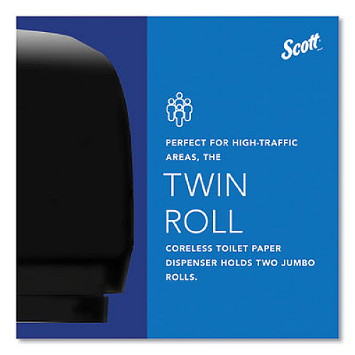 Scott Essential Coreless Twin Jumbo Roll Tissue Dispenser, 20 x 6 x 11, Black (09608)