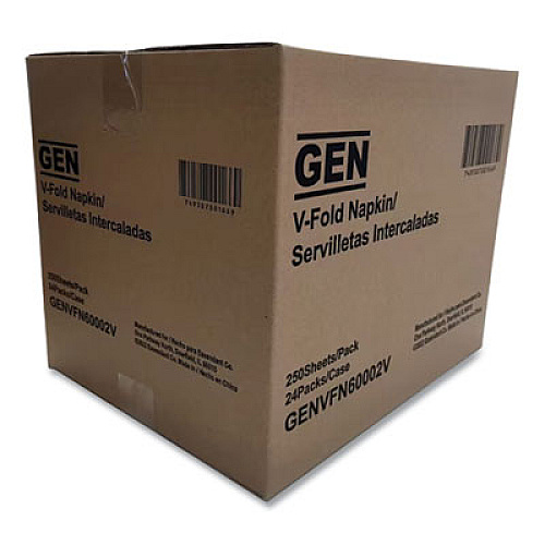GEN Premium Interfold Pop-Up Dispenser Napkin, 2-Ply, 6.5 x 8.3, White, 250/Pack, 24 Packs/Carton (VFN60002V)