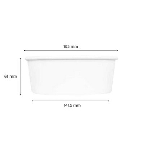 Karat Food Bucket, 32 oz, 6.5" Diameter x 2.4" h, White, Paper, 360/Carton (FPPSB32)