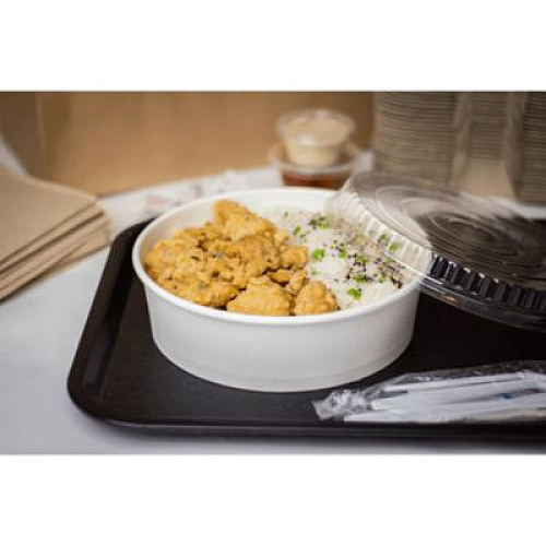 Karat Food Bucket, 48 oz, 7.99" Diameter x 2.4" h, White, Paper, 270/Carton (FPPSB48)