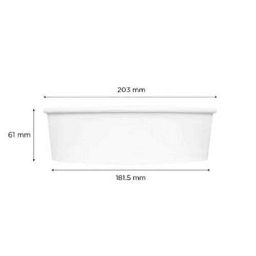 Karat Food Bucket, 48 oz, 7.99" Diameter x 2.4" h, White, Paper, 270/Carton (FPPSB48)