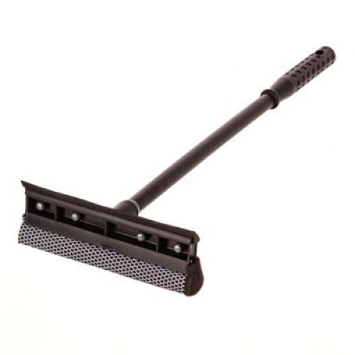 Unger Auto Squeegee, 8" Rubber Blade, 8" Mesh Scrubber, 21" Plastic Handle with Grip, Black, 20/Carton (AUSQ0CT)