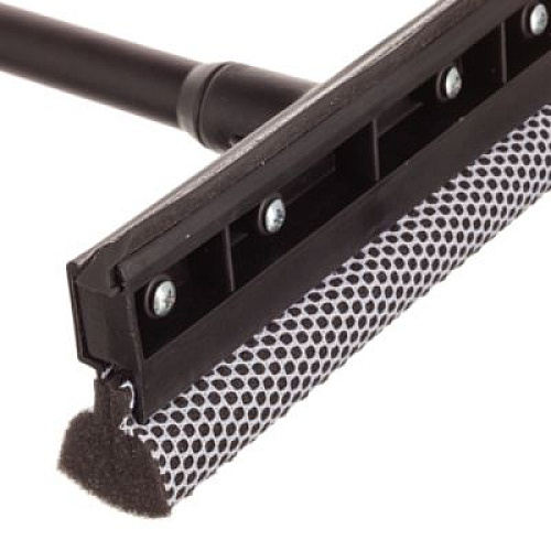 Unger Auto Squeegee, 8" Rubber Blade, 8" Mesh Scrubber, 21" Plastic Handle with Grip, Black, 20/Carton (AUSQ0CT)