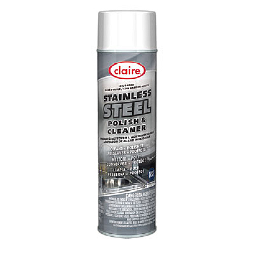 Claire Stainless Steel Polish and Cleaner, Lemon Scent, 15 oz Aerosol Spray (841EA)
