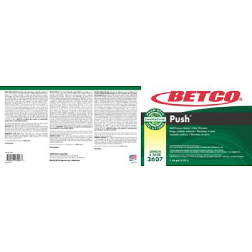 Betco Green Earth Push Enzyme Multipurpose Cleaner, Lemon and Sage Scent, 1 gal Bottle, 4/Carton (26070400)