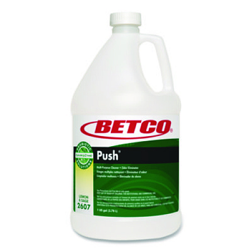 Betco Green Earth Push Enzyme Multipurpose Cleaner, Lemon and Sage Scent, 1 gal Bottle, 4/Carton (26070400)