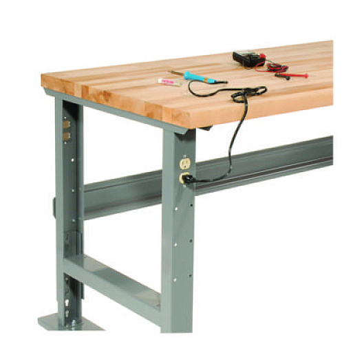 Global Industrial Light Duty Butcher Block Top Adjustable Height Workbench, 800 lbs, 48 x 30 x 36 to 43, Gray (183149A)