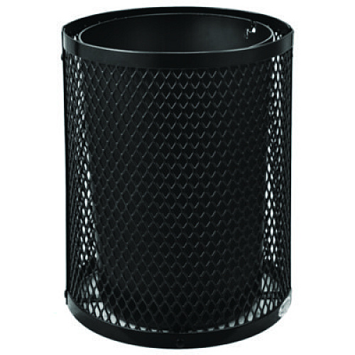 Global Industrial Outdoor Diamond Industrial Steel Trash Can, 36 gal, Black (261948BK)
