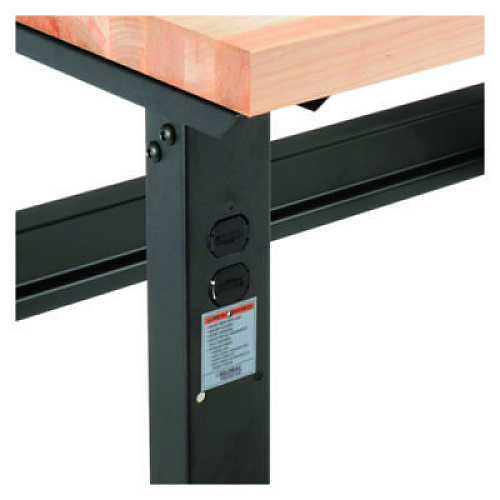 Global Industrial Standard Duty Butcher Block Top Adjustable Height Workbench, 2,000 lbs, 48 x 30 x 30.88 to 36.88, Maple/Black (319076)