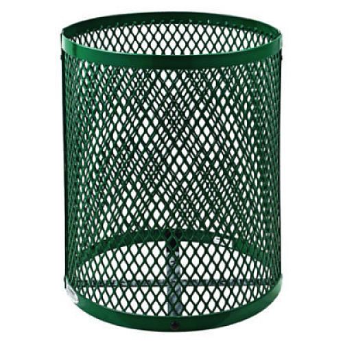 Global Industrial Outdoor Diamond Steel Trash Can, 36 gal, Dome Lid, Green (261948GN)
