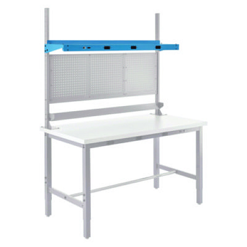 Global Industrial Upper Workbench Shelf, 3 Duplex Outlets, For Use With 72" Wide Workbenches, 100 lb Weight Capacity (249296CBL)