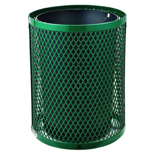 Global Industrial Outdoor Diamond Steel Trash Can, 36 gal, Green (261924GN)