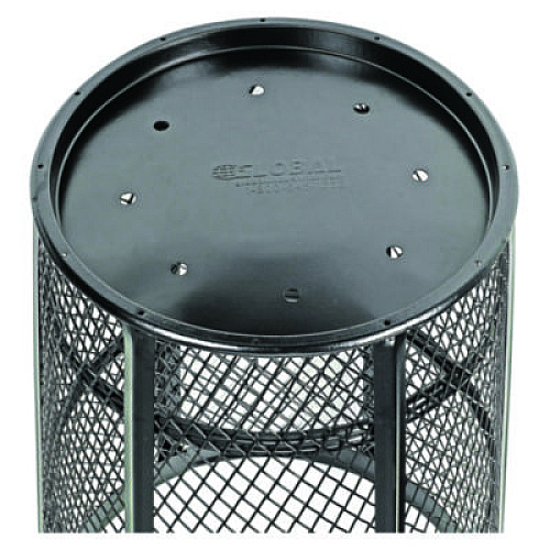Global Industrial Steel Mesh Corrosion Resistant Trash Can, 48 gal, Black (237634BK)