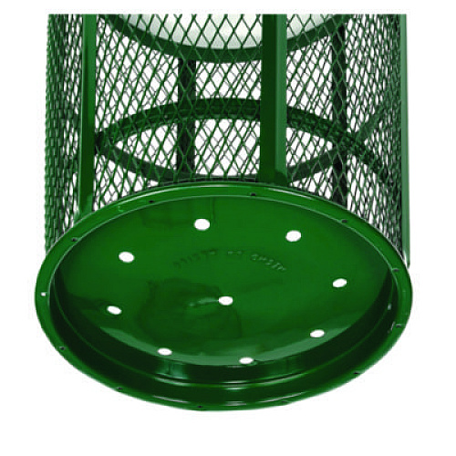 Global Industrial Steel Mesh Corrosion Resistant Trash Can, 48 gal, Green (237634GN)