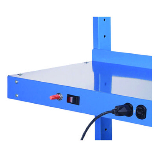 Global Industrial Upper Workbench Shelf, 6 Single Outlets, For Use With 60" Wide Workbenches, 100 lb Weight Capacity (249295ABL)