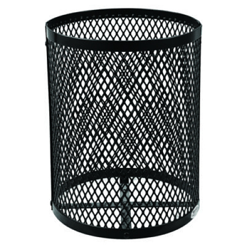 Global Industrial Outdoor Diamond Steel Trash Can, 36 gal, Black (261924BK)