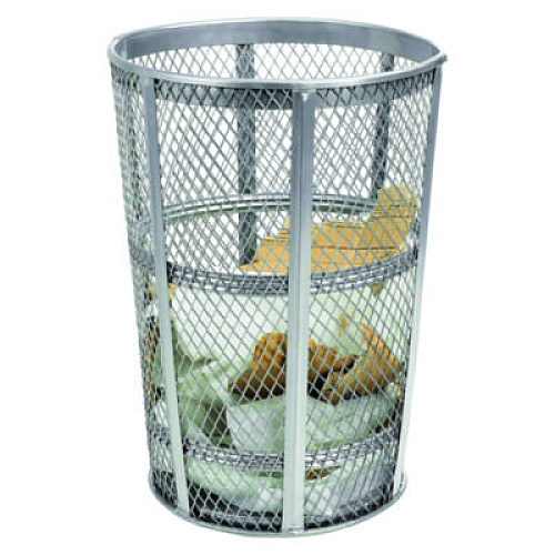 Global Industrial Steel Mesh Corrosion Resistant Trash Can, 48 gal, Silver (237633)