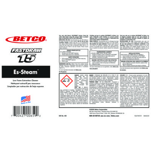 Betco FiberPRO Es-Steam FastDraw Carpet Cleaner, Country Fresh, 2 L Bottle, 4/Carton (4024700)