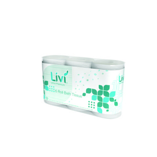 Livi Ultra Premium Bath Tissue, 2-Ply, White, 425 Sheets/Roll, 36 Rolls/Carton (292101)