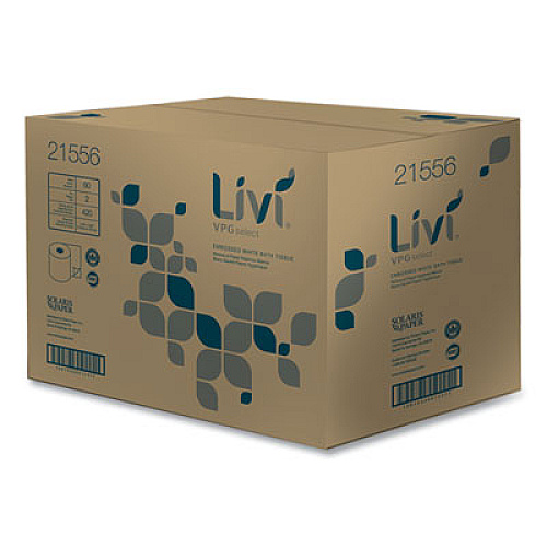 Livi VPG Select Bath Tissue, 2-Ply, White, 420 Sheets/Roll, 60 Rolls/Carton (21556)