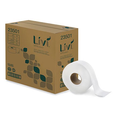 Livi VPG Select Jumbo Bath Tissue, 2-Ply, 3.3" x 1,000 ft, White, 12 Rolls/Carton (23501)