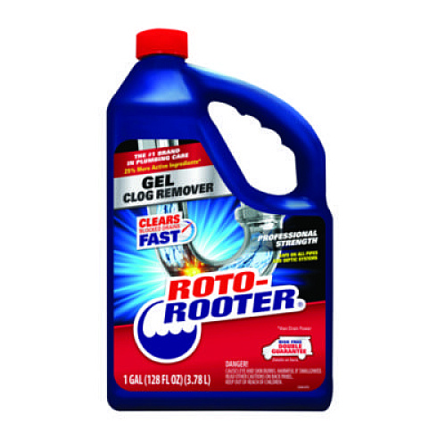 ROTO-ROOTER Gel Clog Remover, 1 gal Bottle, 4/Carton (351399)