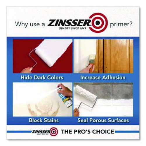 Zinsser BIN Shellac Primer Spray, Interior, Flat White, 13 oz Aerosol Can, 6/Carton (1008)